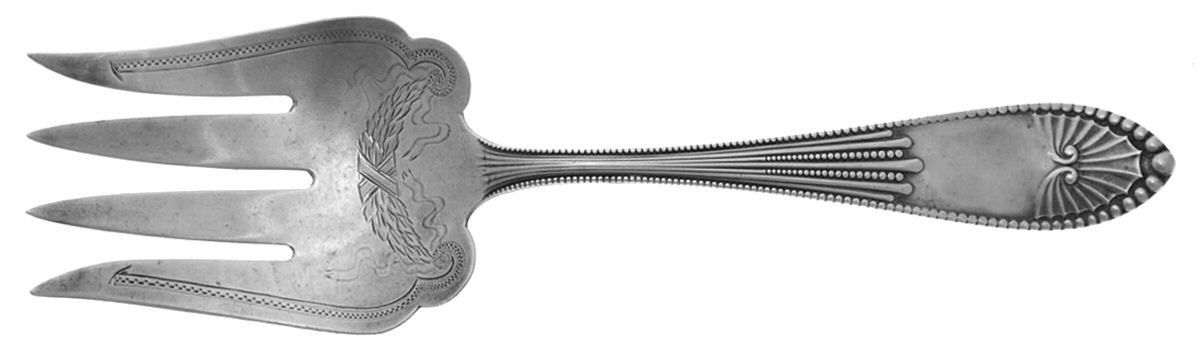 Chippendale (Sterling, 1890) Large Solid Fish Serving Fork by Gorham Silver-1