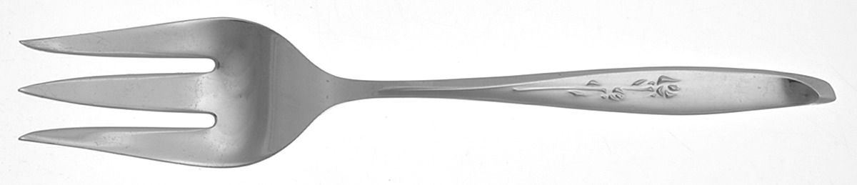 Chapel Rose (Sterling, 1963) Medium Solid Cold Meat Serving Fork by Gorham Silver-1