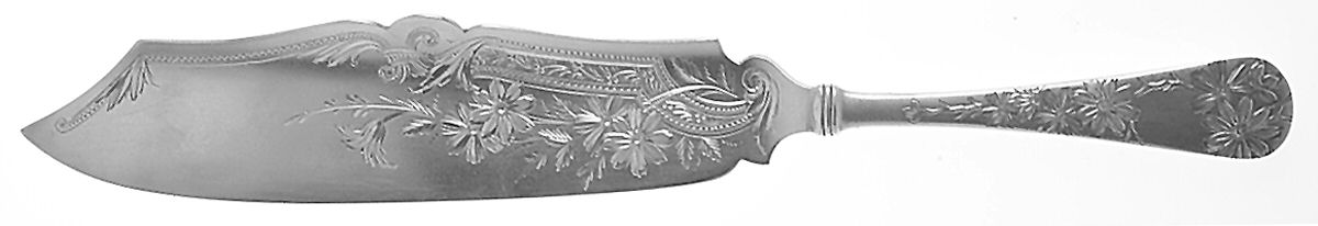 Chrysanthemum (Sterling, 1885) Solid Bright Cut Ice Cream Slicer by Gorham Silver-1