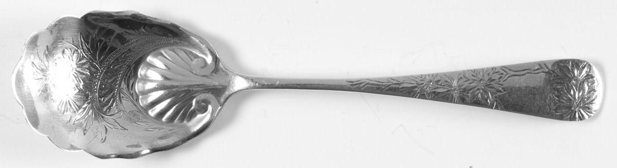 Chrysanthemum (Sterling, 1885) Bright Cut Bowl Sugar Spoon by Gorham Silver-1