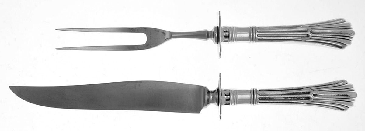 Churchill (Silverplate, 1905) Small Stainless Blade 2-Piece Steak Carving Set by Gorham Silver-1