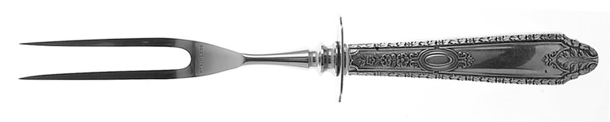 Cinderella (Sterling, 1925) Small Steak Carving Fork with Stainless Prongs by Gorham Silver-1