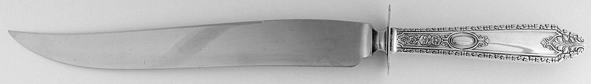 Cinderella (Sterling, 1925) Large Carving/Roast Knife StnlBl w/Sterling Guard by Gorham Silver-1
