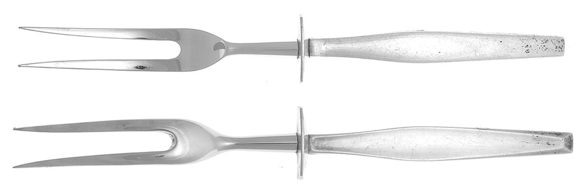 Classique (Sterling, 1961) Large Stainless-Prong Roast Carving Fork by Gorham Silver-1