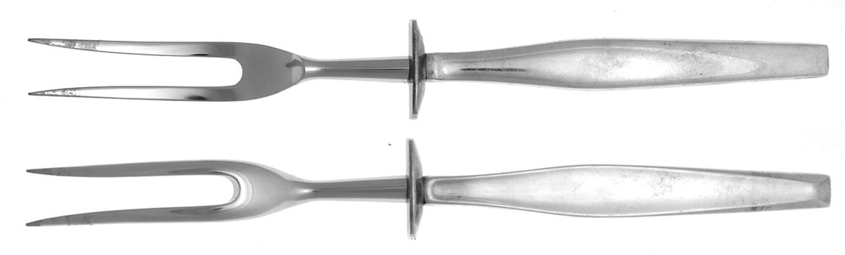 Classique (Sterling, 1961) Large Stainless-Prong Roast Carving Fork by Gorham Silver-1