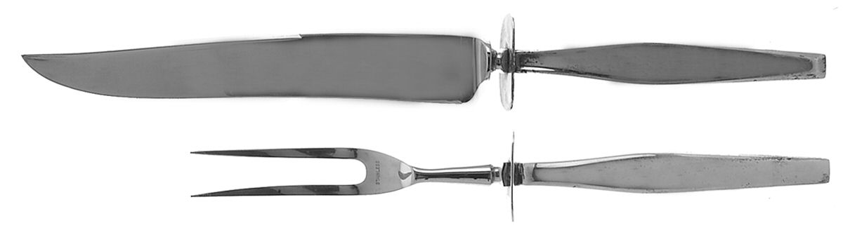 Classique (Sterling, 1961) Large 2-Piece Roast Carving Set w/Stainless Blade by Gorham Silver-1