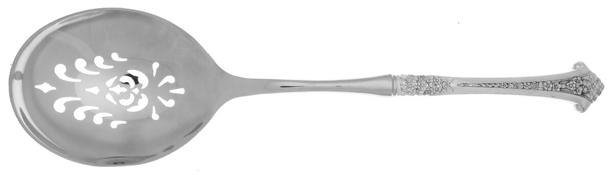 Classic Bouquet (Sterling, 1972) Casserole Spoon with Pierced Stainless Bowl HC by Gorham Silver-1