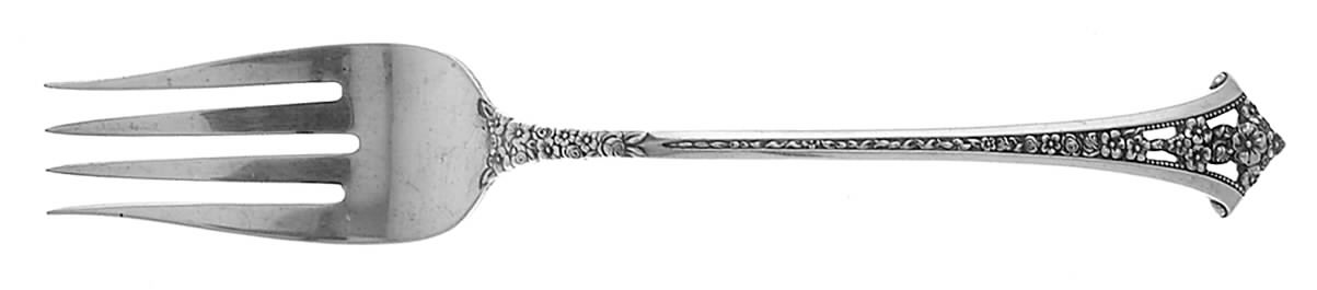 Classic Bouquet (Sterling, 1972) Medium Solid Cold Meat Serving Fork by Gorham Silver-1