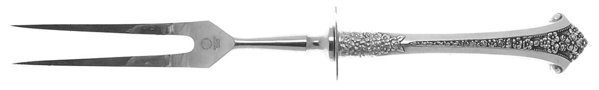Classic Bouquet (Sterling, 1972) Small Steak Carving Fork with Stainless Prongs by Gorham Silver-1