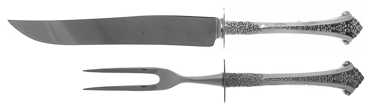 Classic Bouquet (Sterling, 1972) Small Stainless Blade 2-Piece Steak Carving Set by Gorham Silver-1