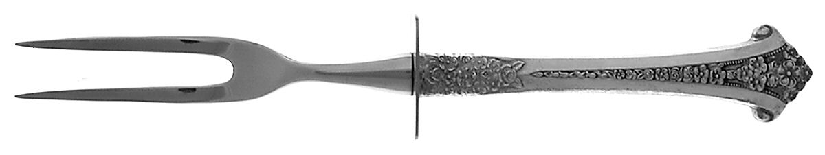 Classic Bouquet (Sterling, 1972) Small Steak Carving Fork with Stainless Prongs by Gorham Silver-1