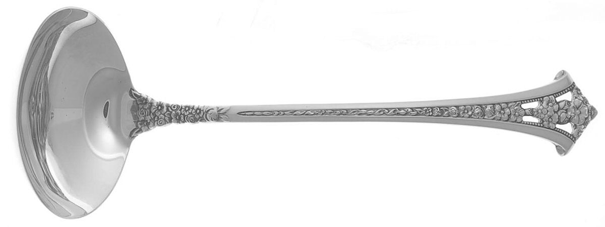 Classic Bouquet (Sterling, 1972) Solid Gravy Ladle by Gorham Silver-1