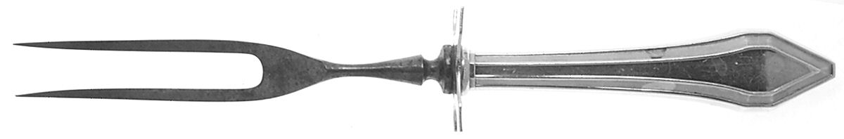 Clermont (Sterling, 1915, No Monograms) Small Steak Carving Fork with Stainless Prongs by Gorham Silver-1