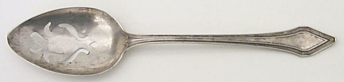 Clermont (Sterling, 1915, No Monograms) Pierced Tablespoon (Serving Spoon) CM by Gorham Silver-1
