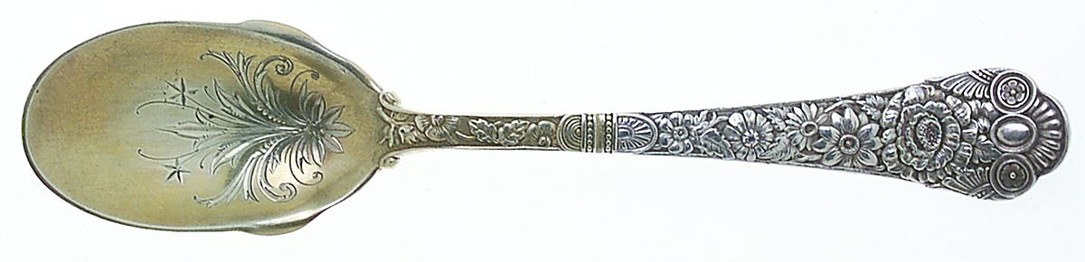 Cluny (Sterling, 1880-1883) Ice Cream Spoon Bright Cut by Gorham Silver-1