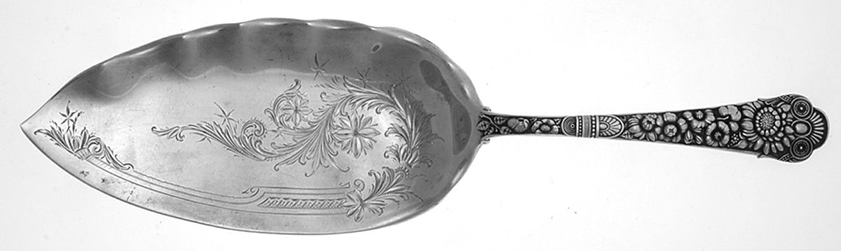 Cluny (Sterling, 1880-1883) Large Solid Bright Cut Fish Serving Knife by Gorham Silver-1