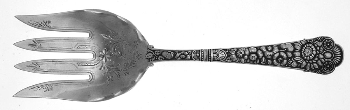 Cluny (Sterling, 1880-1883) Large Solid Bright Fish Serving Fork by Gorham Silver-1