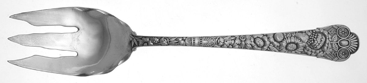 Cluny (Sterling, 1880-1883) Oversize Solid Salad Servng Fork by Gorham Silver-1
