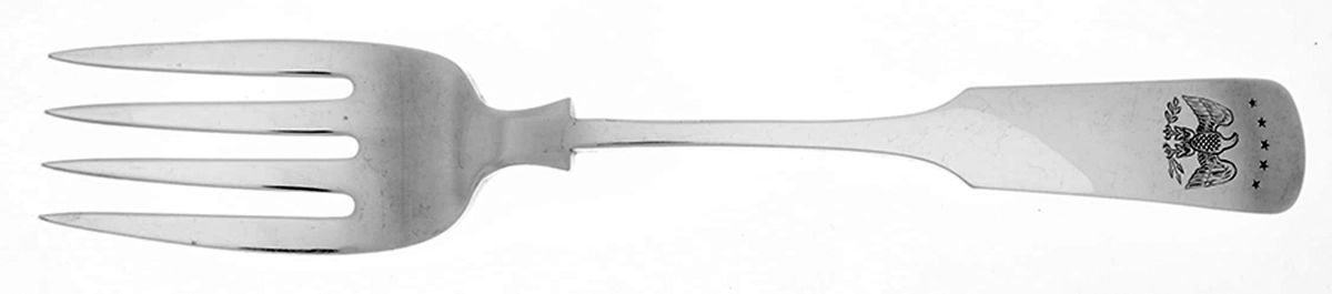Colonial Eagle (Sterling, 1959) Large Solid Cold Meat Serving Fork by Gorham Silver-1