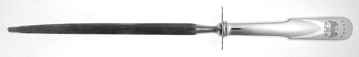 Colonial Eagle (Sterling, 1959) Large Knife Sharpener-Steel Rod w/Sterling Guard by Gorham Silver-1