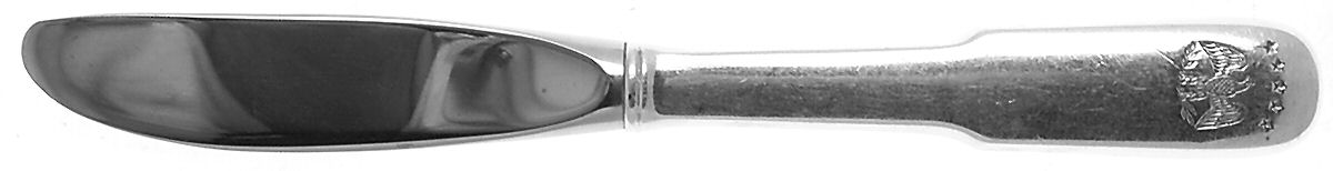 Colonial Eagle (Sterling, 1959) Modern Hollow Butter Spreader (Stainless) by Gorham Silver-1