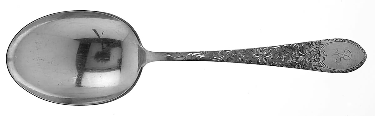 Colonial Engraved (Sterling) Solid Smooth Casserole Spoon by Gorham Silver-1