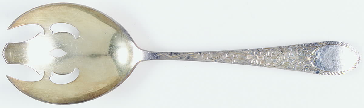 Colonial Engraved (Sterling) Solid Salad Serving Fork by Gorham Silver-1