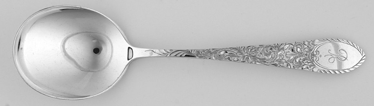 Colonial Engraved (Sterling) Round Bowl Soup Spoon (Cream Soup) by Gorham Silver-1