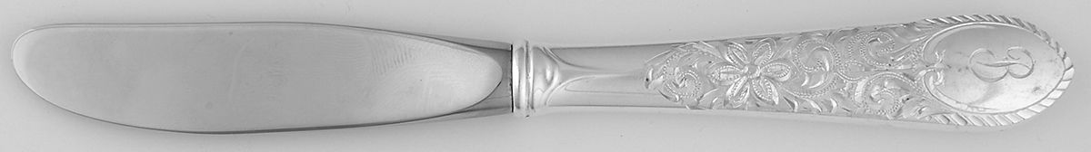 Colonial Engraved (Sterling) Modern Hollow Butter Spreader (Stainless) by Gorham Silver-1