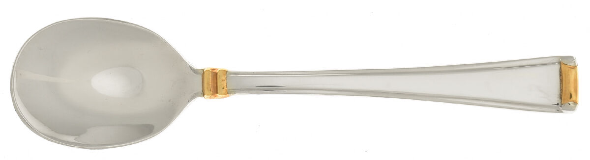 Column Gold (Stainless, Gold Accent) Round Bowl Soup Spoon (Cream Soup) HC by Gorham Silver-1