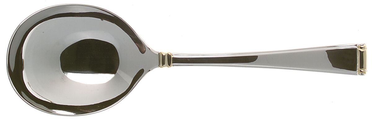 Column Gold (Stainless, Gold Accent) Solid Salad Serving Spoon by Gorham Silver-1