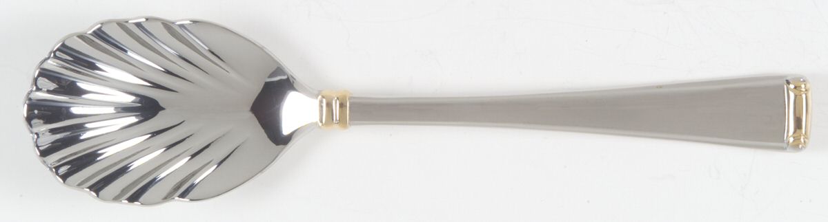 Column Gold (Stainless, Gold Accent) Sugar Shell Spoon by Gorham Silver-1