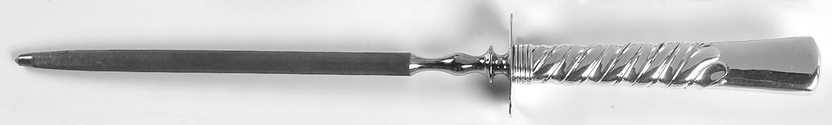Colonial (Sterling, 1885) Large Steel Rod Knife Sharpener by Gorham Silver-1