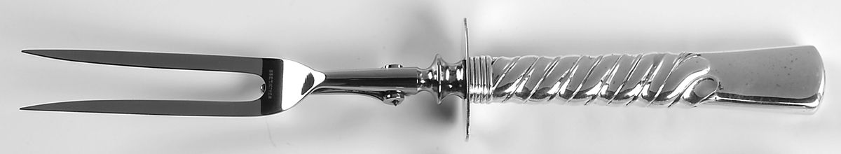 Colonial (Sterling, 1885) Large Stainless-Prong Roast Carving Fork by Gorham Silver-1