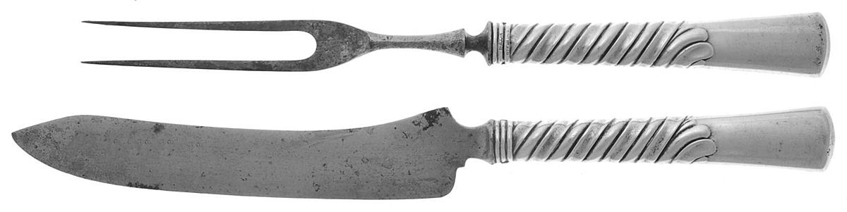 Colonial (Sterling, 1885) Small Stainless Blade 2-Piece Steak Carving Set by Gorham Silver-1