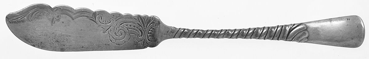 Colonial (Sterling, 1885) Flat Handle Bright Cut Master Butter by Gorham Silver-1