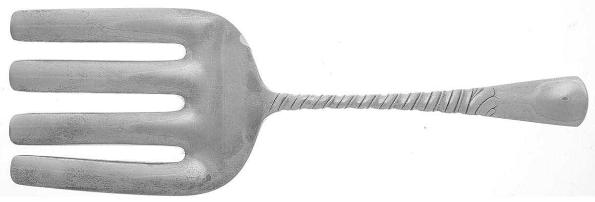Colonial (Sterling, 1885) Large Solid Asparagus Serving Fork by Gorham Silver-1