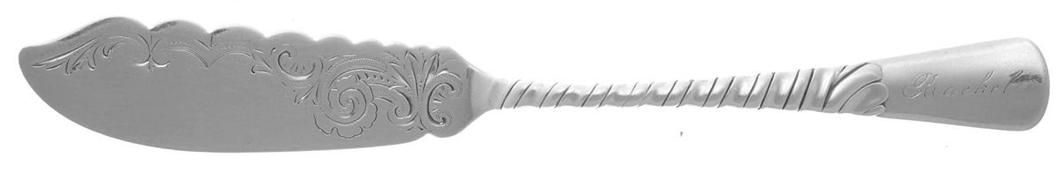 Colonial (Sterling, 1885) Flat Handle Bright Cut Master Butter by Gorham Silver-1