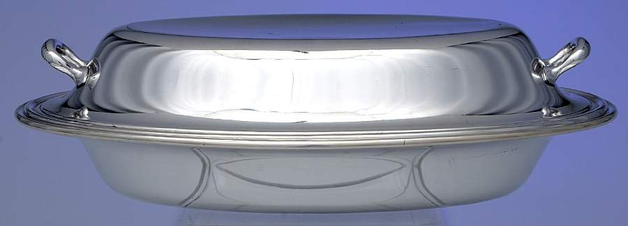 Colonial (Silverplate, Hollowware) Double Vegetable Bowl by Gorham Silver-1