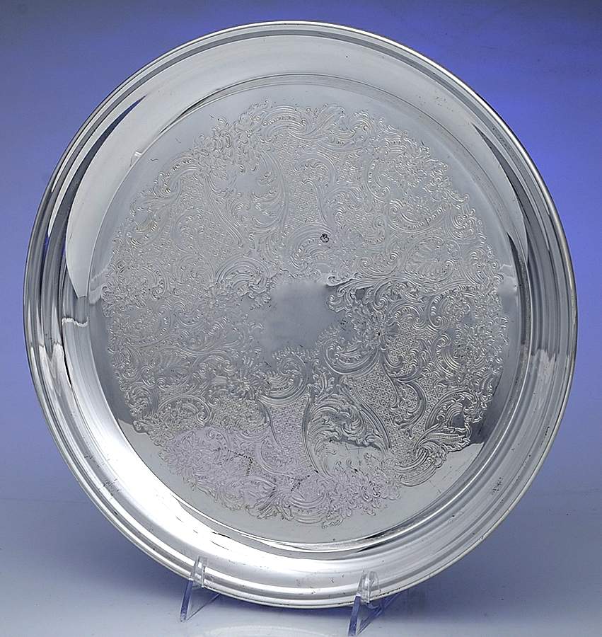 Colonial (Silverplate, Hollowware) 12" Round Tray by Gorham Silver-1