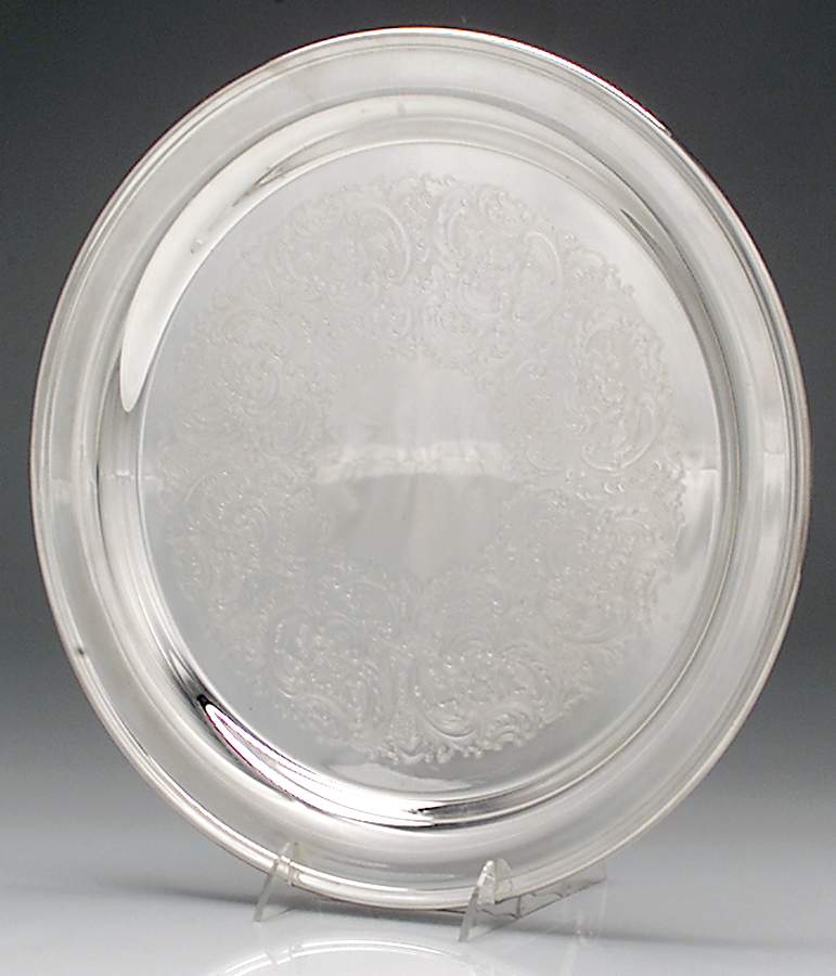 Colonial (Silverplate, Hollowware) 14" Round Tray by Gorham Silver-1