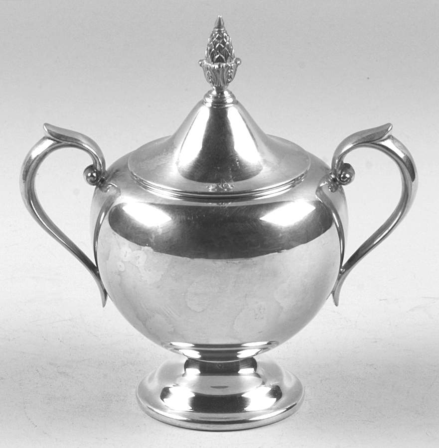 Colonial (Silverplate, Hollowware) Sugar Bowl & Lid by Gorham Silver-1