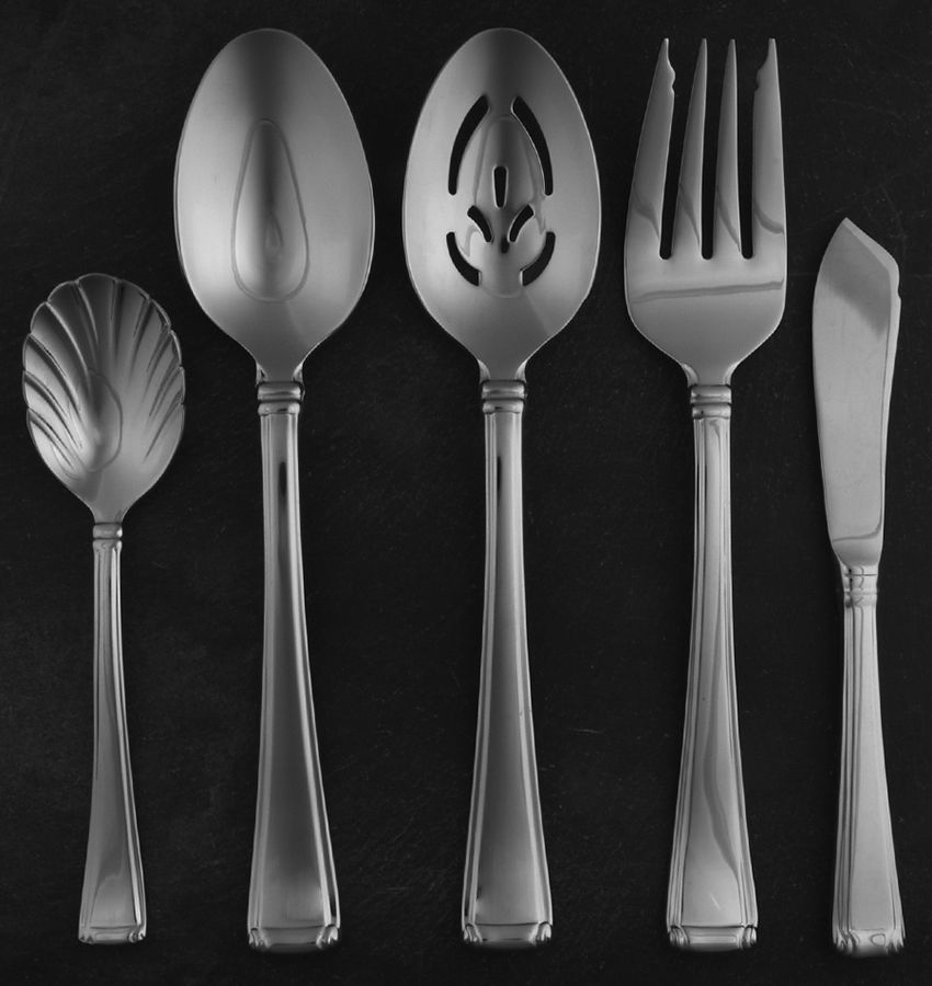 Column (Stainless) 5 Piece Hostess Set by Gorham Silver-1