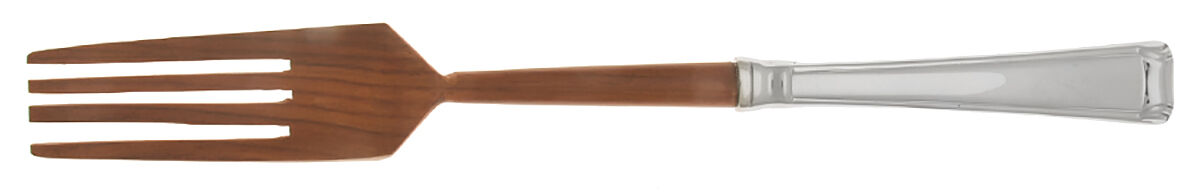Column (Stainless) Salad Serving Fork with Wooden Prongs HC by Gorham Silver-1