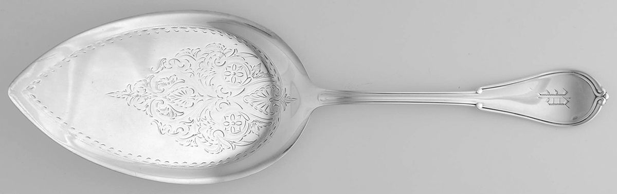 Cottage (Sterling, 1861, No Monograms) Large Solid Bright Cut Pie Knife by Gorham Silver-1