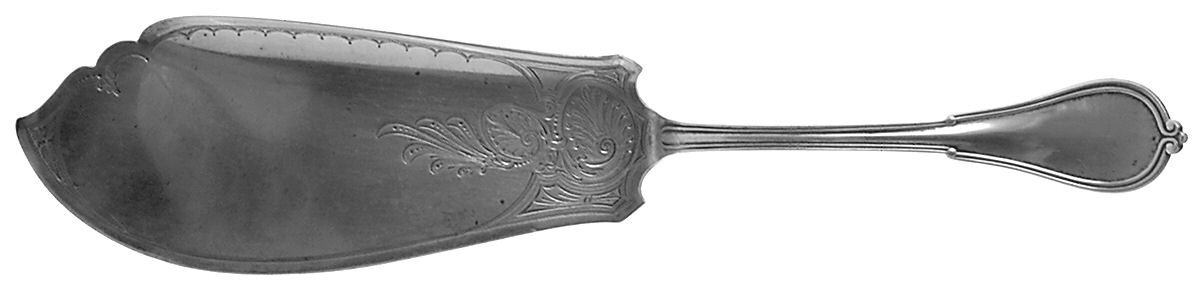 Cottage (Sterling, 1861, No Monograms) Large Solid Bright Cut Fish Serving Knife by Gorham Silver-1