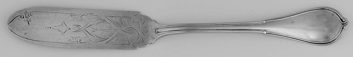 Cottage (Sterling, 1861, No Monograms) Flat Handle Bright Cut Master Butter by Gorham Silver-1