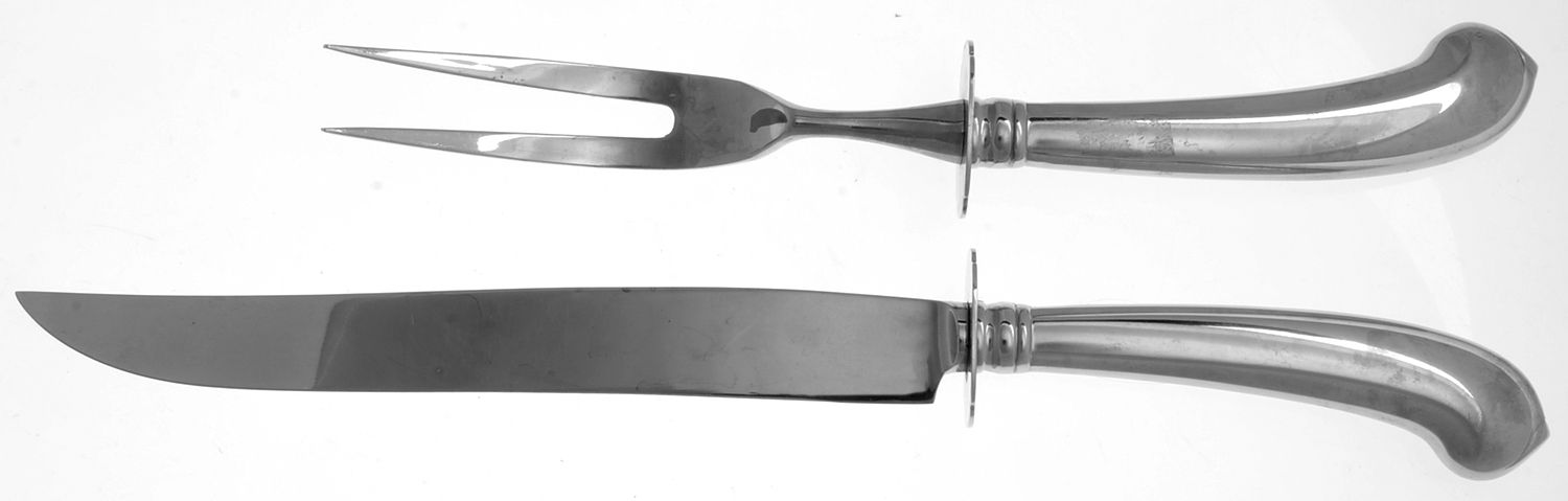 Colonial Tipt (Stainless, Glossy) Large 2-Piece Roast Carving Set w/Stainless Blade by Gorham Silver-1