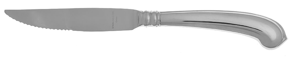 Colonial Tipt (Stainless, Glossy) Steak Knife Individual Hollow, Serrate HC by Gorham Silver-1