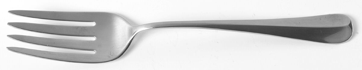 Colonial Tipt (Stainless, Satin) Medium Solid Cold Meat Serving Fork by Gorham Silver-1